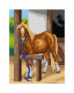 Orchidea 3271F Stramien voorbedrukt paard 18 x 24 cm - STUK