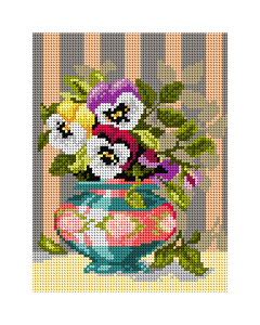 Orchidea 3447F Viooltjes in een vaas 18x24cm - STUK