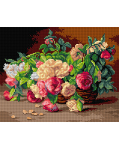 Orchidea 3496M naar Henri Biva - Rozen in een mand 40x50cm - STUK
