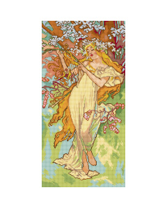Orchidea 3499Q naar Alfons Mucha - De lente 35x70cm - STUK