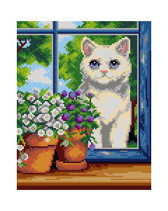 Orchidea 3518H Witte kat 24x30cm - STUK