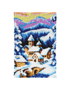 Orchidea 4170 Voorbedrukt knoop kleedpakket Winter dorp 50x74,5cm - STUK