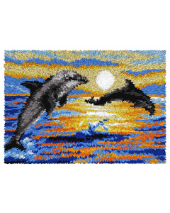 Orchidea 4196 Voorbedrukt knoop kleedpakket dolfijnen 50x74,5cm - STUK