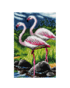 Orchidea 4233 Voorbedrukt knoop kleedpakket Flamingo's 74,5x50cm - STUK