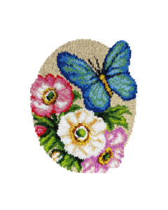 Orchidea 4238 Voorbedrukt knoop kleedpakket Vlinder en klaprozen 49x61cm - STUK