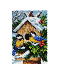 Orchidea 4243 Latch hook kleedpakket Winter vogels 50x74,5cm - STUK