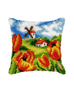 Orchidea 4244 Latch hook kussenpakket Landschap 40x40cm - STUK