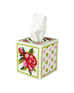Orchidea 5101 Borduur telpakket kruissteek tissuebox cover Bloem 13x12cm - STUK