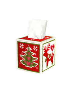 Orchidea 5104 Borduur telpakket kruissteek tissuebox cover Kerst 13x12cm - STUK