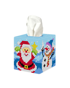 Orchidea 5108 Tissuedoos plastic canvas pakket Wintertijd 13x12x12cm - STUK