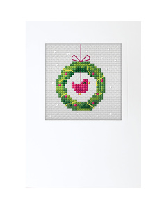 Orchidea 6310 Kruissteek borduurpakket Kerstkrans 10,5x15cm - STUK