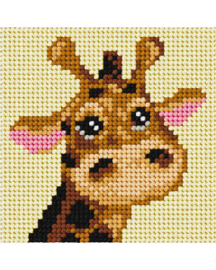 Orchidea 6722 My First voorbedrukt borduurpakket  Giraffe 10,5x10,5cm - STUK