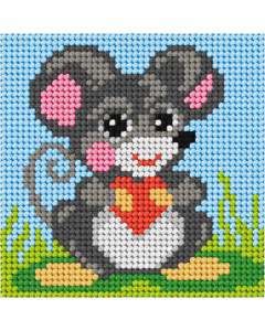 Orchidea 6729 My First voorbedrukt borduurpakket  Muis 10,5x10,5cm - STUK