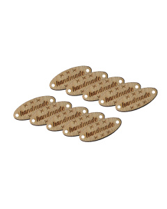 Orchidea 6810-02 Houten label Handmade zak à 10 stks 3,4 x 1,4cm - ZAK