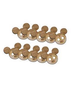 Orchidea 6810-10 Houten knoop Mickey Mouse zak à 10 stks 2,5cm - ZAK