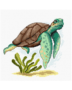 Orchidea 8903 Kruissteek borduurpakket Schildpad 16x16cm - STUK