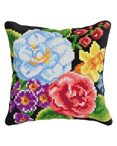 Orchidea 99036 Voorbedrukt kruissteek kussenpakket Bloemen 40x40cm - STUK