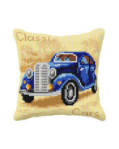Orchidea 99076 Voorbedrukt kruissteek kussenpakket Blauwe auto - STUK