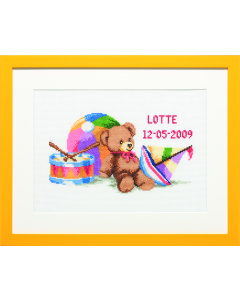 Pako 225.294 Borduurpakket telpatroon aïda Geboorte Beer  39 x 31 cm - STUK