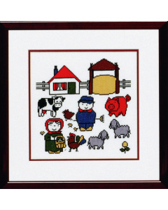 Pako 230.275 Borduurpakket telpatroon aïda Dick Bruna boerderij 38 x 38 cm - STUK