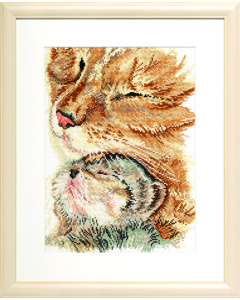 Pako 237.092 Borduurpakket telpatroon aïda Poes 43 x 35 cm - STUK