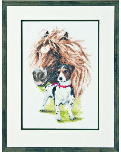 Pako 237.097 Borduurpakket telpatroon aïda Paard & Jack R  43 x 35 cm - STUK