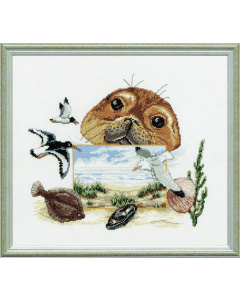 Pako 238.562 Borduurpakket telpatroon aïda Zeehond 39 x 35 cm - STUK