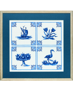 Pako 238.612 Borduurpakket telpatroon aïda DelftsBlauw  36 x 36 cm - STUK