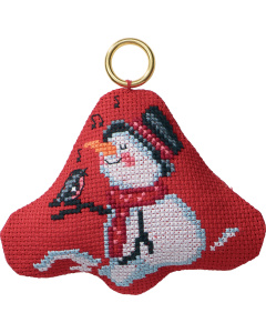 Permin 01-1293 kerstornament 9 x 8 cm dessin sneeuwpop - STUK