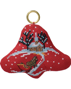 Permin 01-1294 kerstornament 9 x 8 cm dessin kerstman met slee - STUK