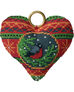 Permin 01-1298 kerstornament 9 x 8 cm dessin roodborstje - STUK