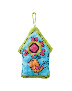 Permin 01-4101 Vogelhuisje blauw 7x9cm - STUK