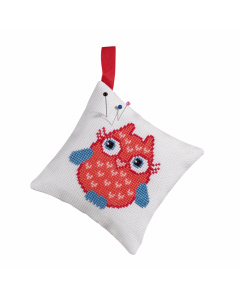 Permin 03-7393 Kussenpakket Red Owl 12x12cm  - STUK