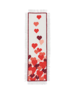 Permin 05-6169 Boekenlegger hartjes Hearts 7x22cm - STUK