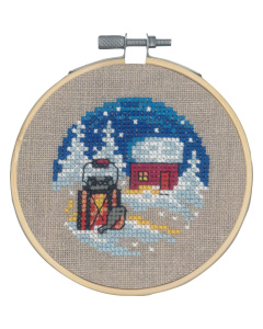 Permin 13-1283 Mini borduurpakket huis bossen - STUK