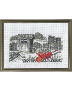 Permin 131393 Borduurpakket Kruiwagen 15x10cm - STUK