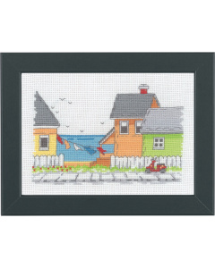 Permin 13-3157 Borduurpakket Strandhuis 18x13cm - STUK