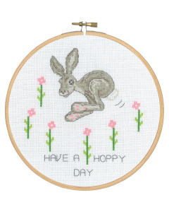 Permin 13-4157 Have a happy day 18cm rond - STUK