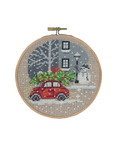 Permin 13-8240 Borduurpakket rood Fiat 13 cm - STUK