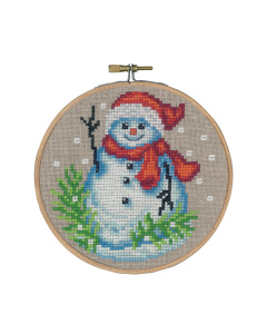 Permin 13-8243 Borduurpakket Snowman 13 cm - STUK