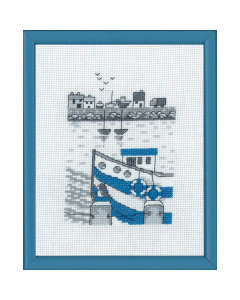 Permin 13-9117 Borduurpakket visboot 14x18 cm - STUK