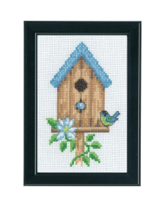Permin 13-9421 Borduurpakket Vogelhuisje Beige 9x14 cm - STUK