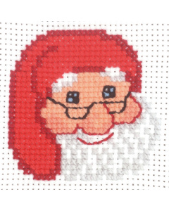 Permin 14-0204 Borduurpakket My First Kit Kerstman met een bril 10x10 cm - STUK