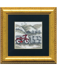 Permin 14-8410 Mini borduurpakket Fiets 11x11 cm - STUK