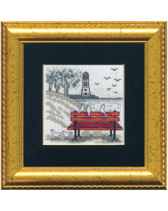 Permin 14-8413 Mini borduurpakket Bench 11x11 cm - STUK