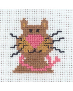 Permin 14-9337 Borduurpakket Kat 8x8 cm - STUK