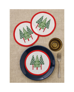 Permin 15-3202 Drie onderzetters kerstboom 16 cm rond - STUK