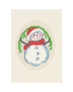Permin 17-4290 Sneeuwpop met kaart 9x13cm - STUK