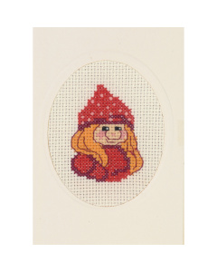 Permin 17-8233 Borduurpakket kerstkaart Elf meisje 9x13 cm - STUK