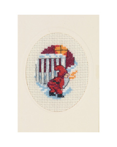Permin 17-8237 Borduurpakket kerstkaart Elf 9x13 cm - STUK